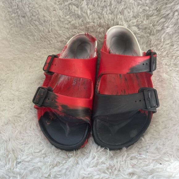 BIRKENSTOCK ARIZONA EVA REGULAR FIT SANDALS MENS - SIZE 11 - RED BLACK &WHITE - Picture 3 of 9